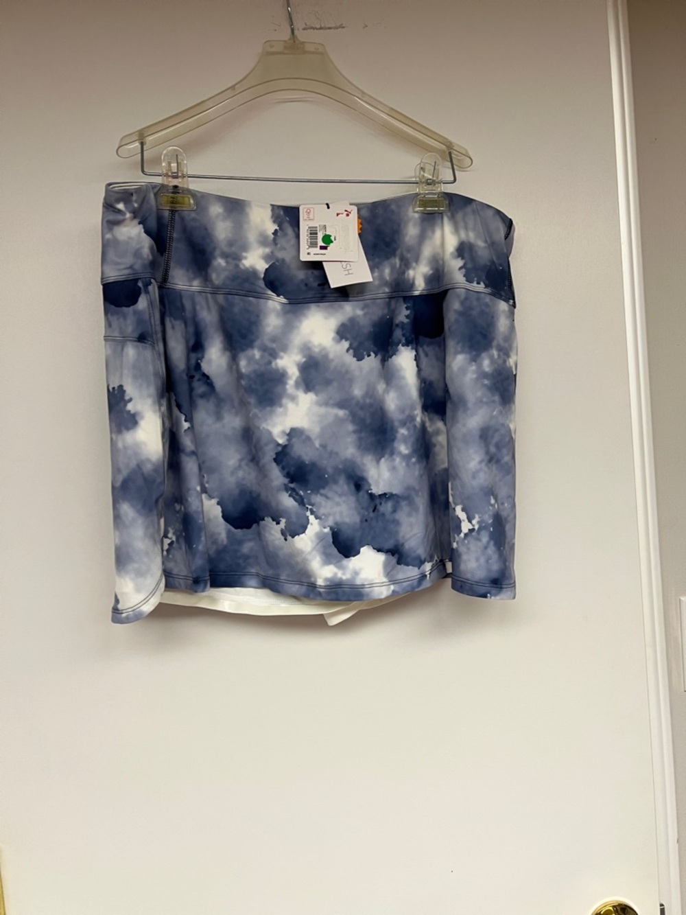 Puma Blue and White Tie-Dye Athletic Skirt